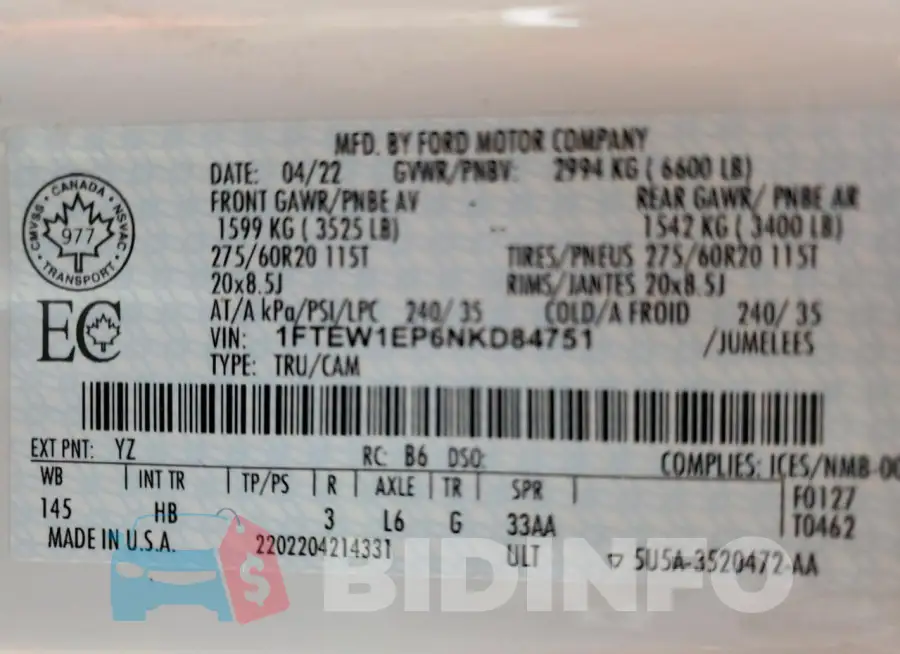 1FTEW1EP6NKD84751 Photo# 12