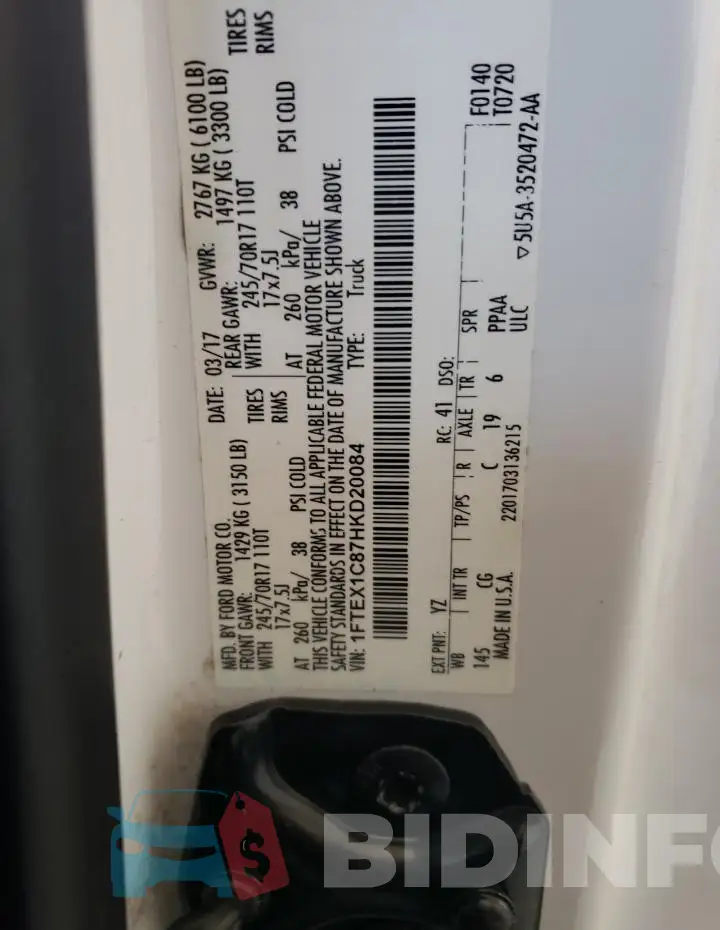 1FTEX1C87HKD20084 Photo# 12