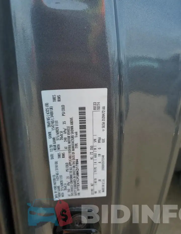 1FTEX1CP3MKD17894 Photo# 13