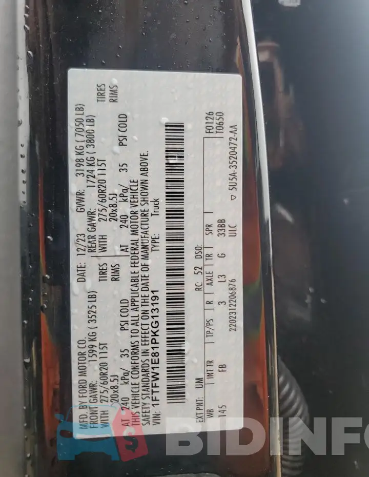 1FTFW1E81PKG13191 Photo# 12