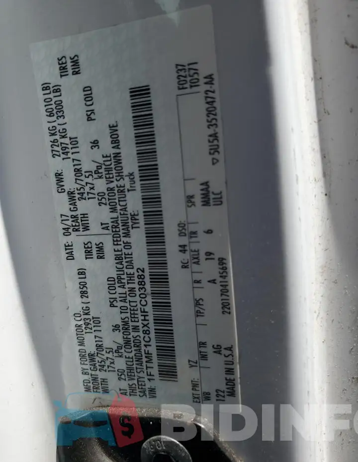1FTMF1C8XHFC03882 Photo# 12
