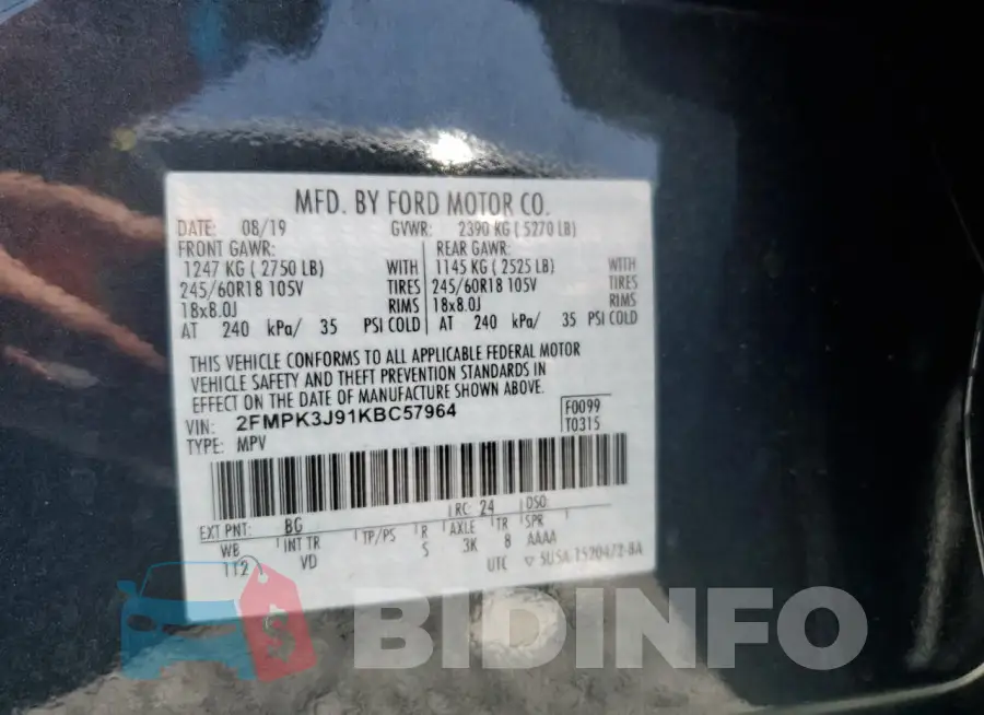 2FMPK3J91KBC57964 Photo# 14