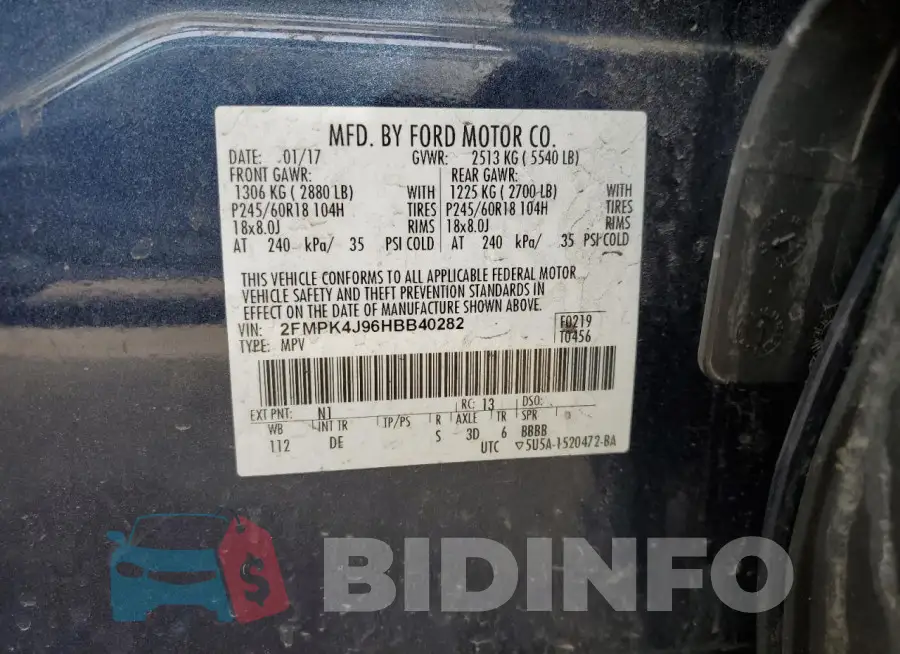 2FMPK4J96HBB40282 Photo# 12