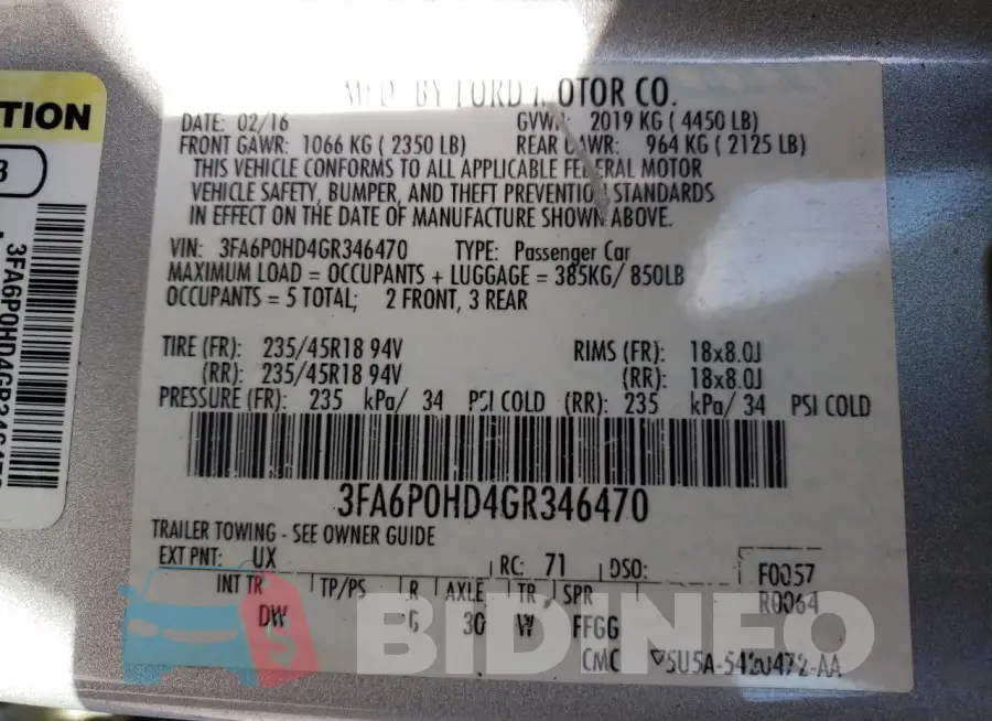 3FA6P0HD4GR346470 Photo# 12