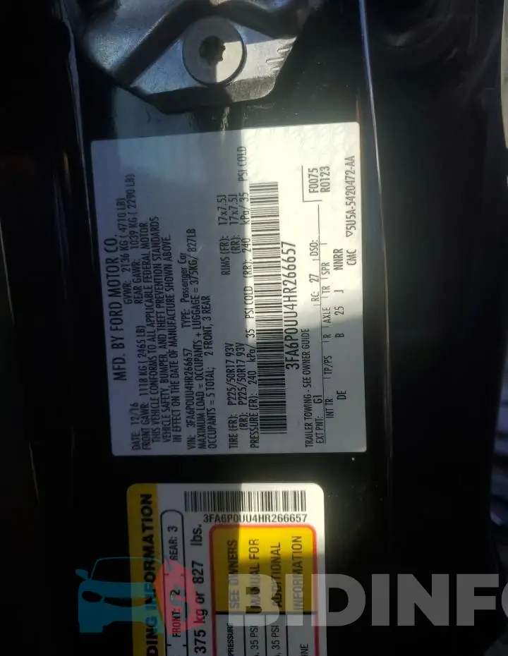 3FA6P0UU4HR266657 Photo# 13