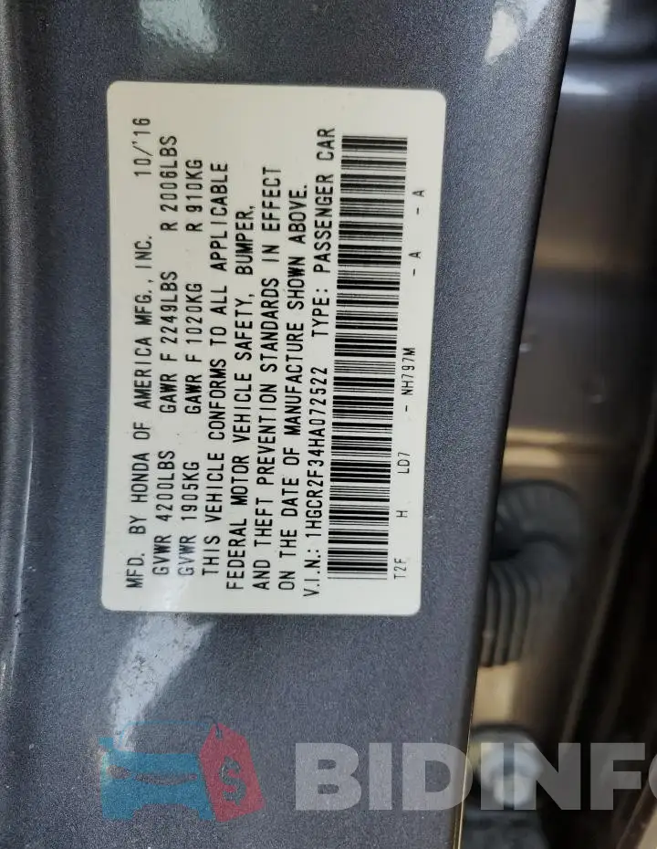 1HGCR2F34HA072522 Photo# 12