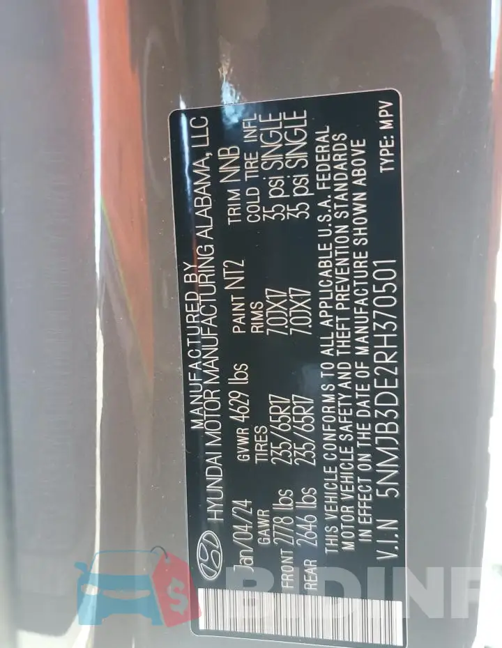 5NMJB3DE2RH370501 Photo# 13
