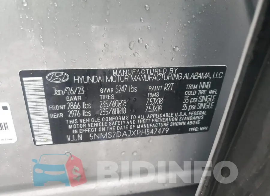 5NMS2DAJXPH547479 Photo# 13