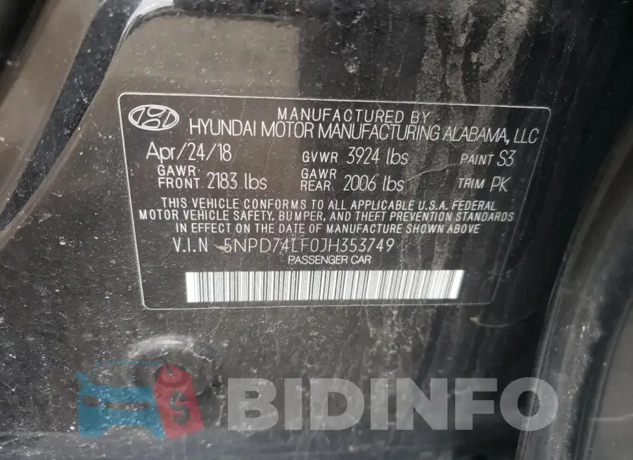 5NPD74LF0JH353749 Photo# 12