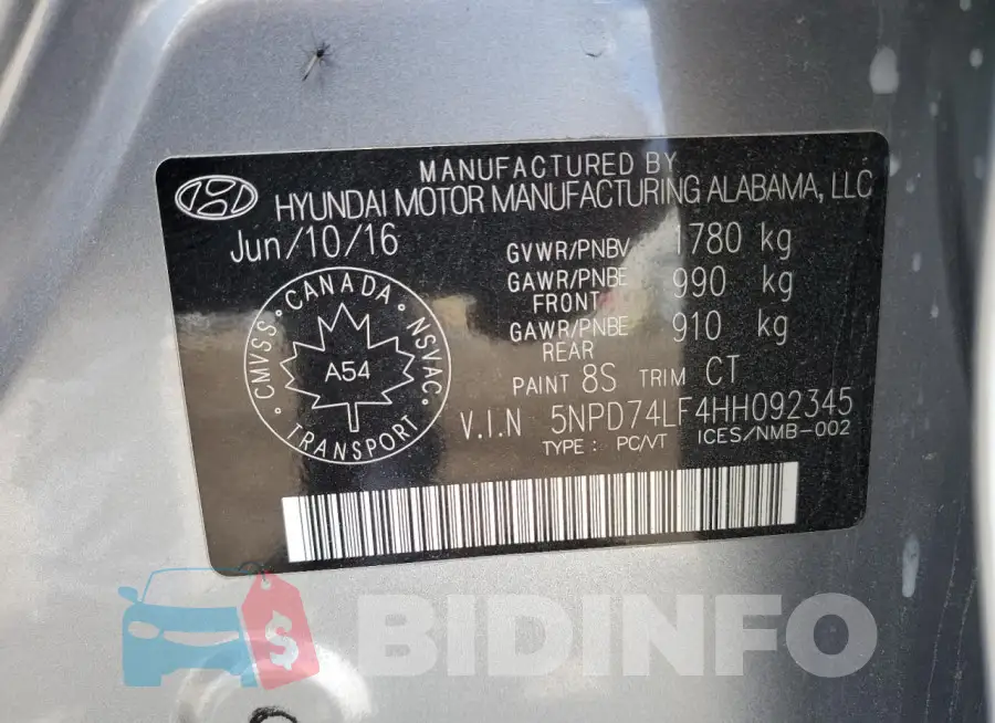 5NPD74LF4HH092345 Photo# 13