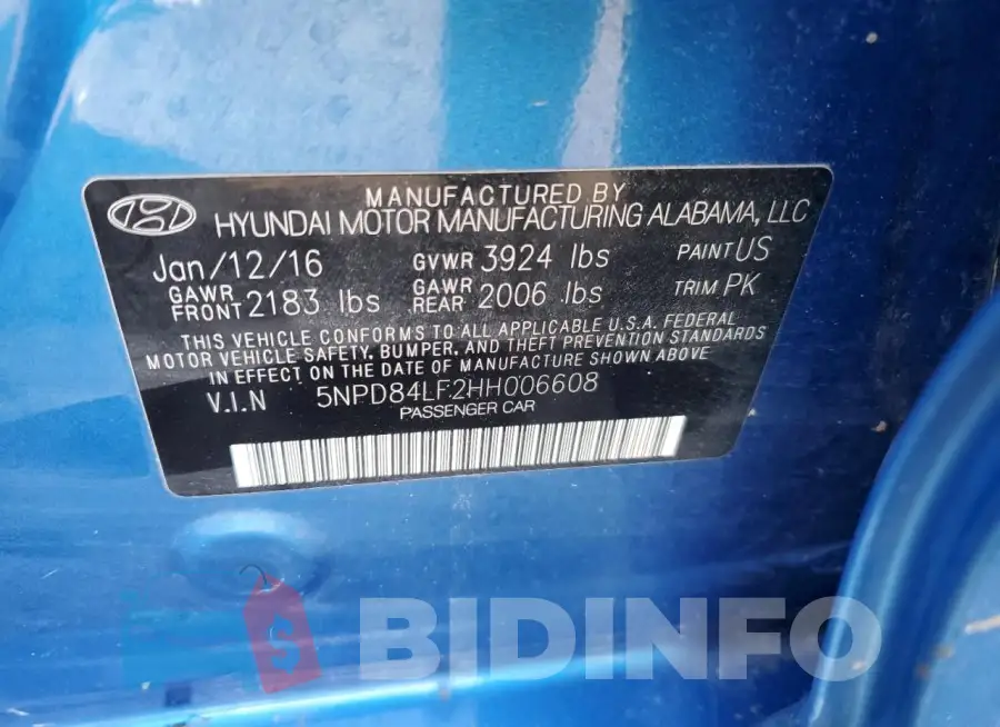 5NPD84LF2HH006608 Photo# 12