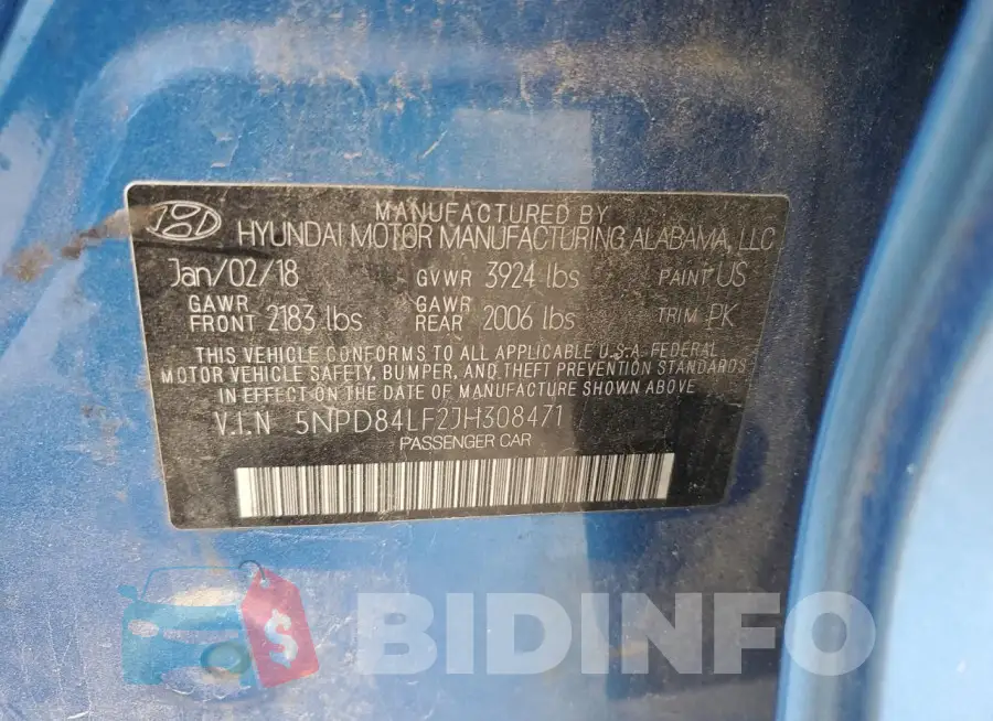 5NPD84LF2JH308471 Photo# 12