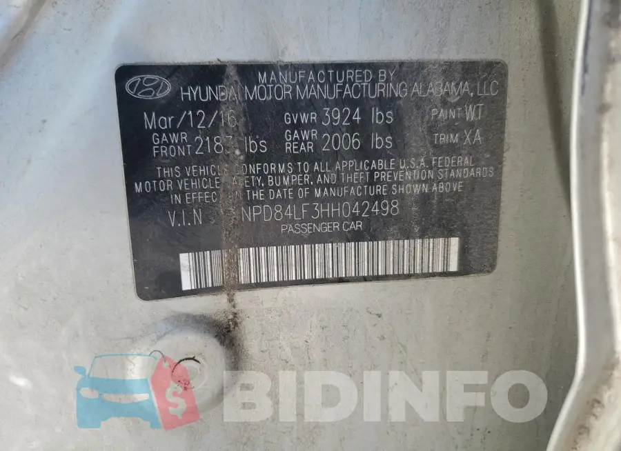5NPD84LF3HH042498 Photo# 12