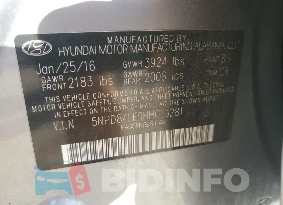 5NPD84LF9HH013281 Photo# 12