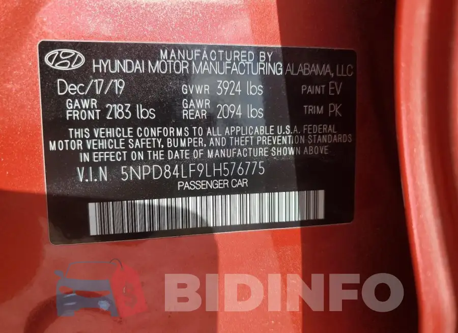 5NPD84LF9LH576775 Photo# 13