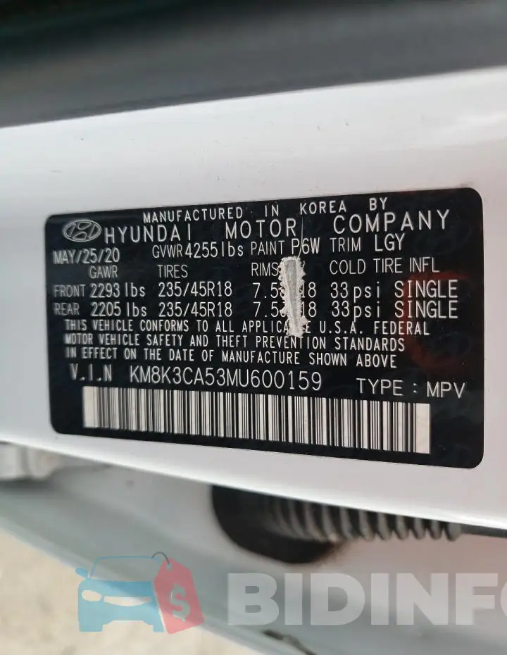KM8K3CA53MU600159 Photo# 12