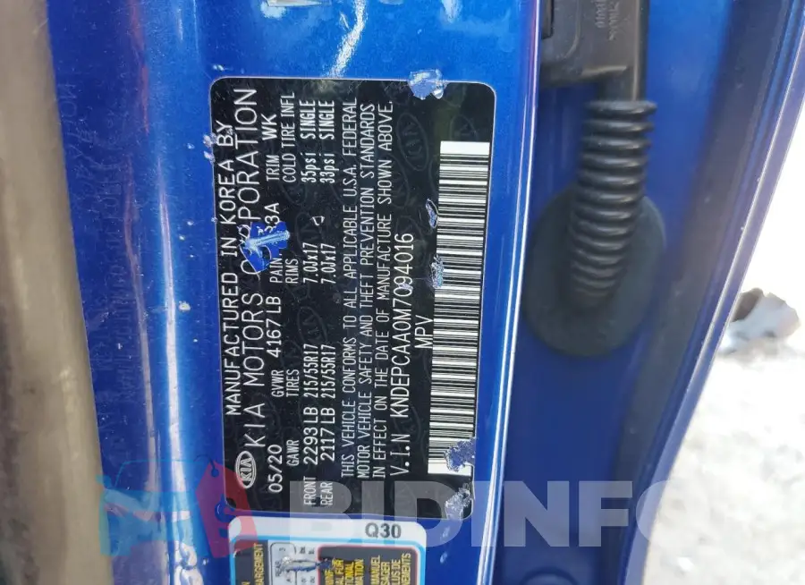 KNDEPCAA0M7094016 Photo# 14