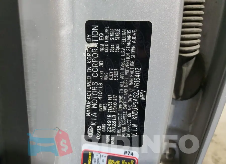 KNDJP3A52J7616402 Photo# 14
