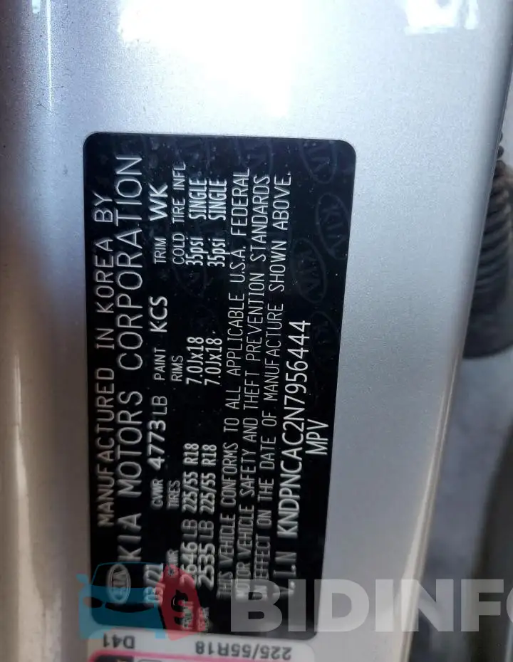 KNDPNCAC2N7956444 Photo# 13