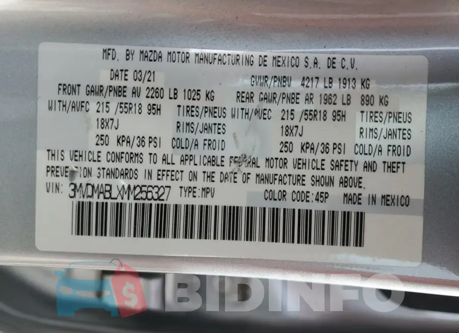 3MVDMABLXMM256327 Photo# 13