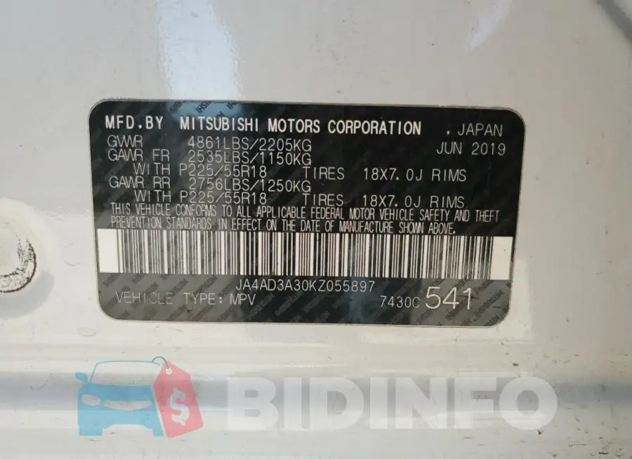 JA4AD3A30KZ055897 Photo# 13