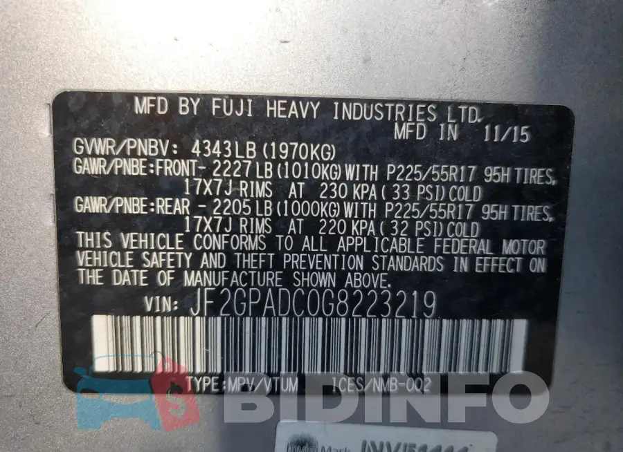 JF2GPADC0G8223219 Photo# 12