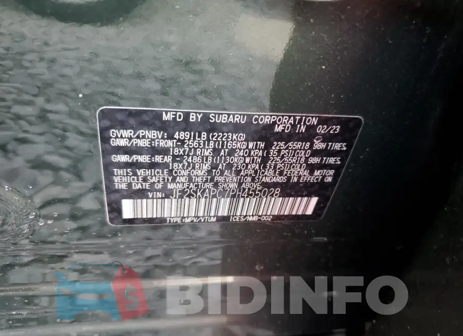JF2SKAPC7PH455028 Photo# 13