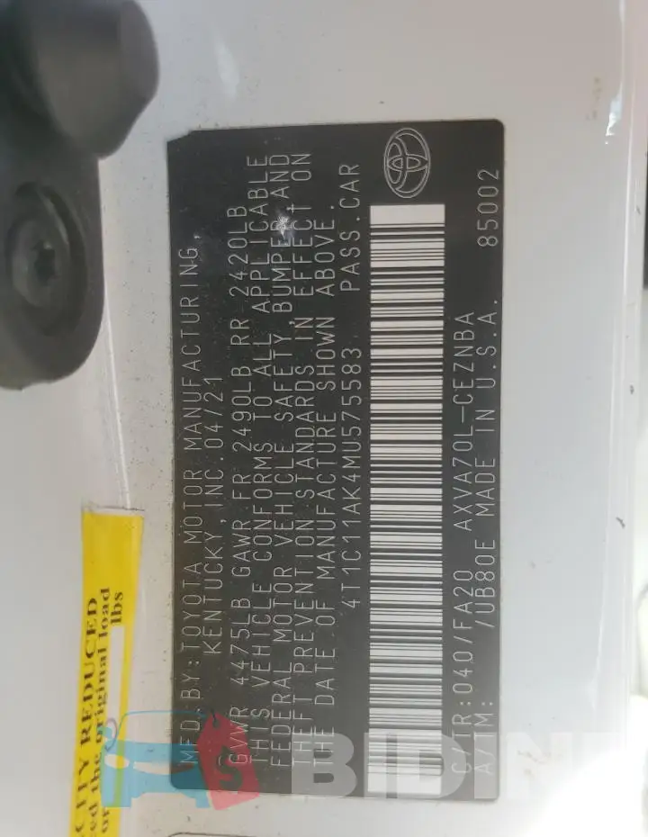 4T1C11AK4MU575583 Photo# 12