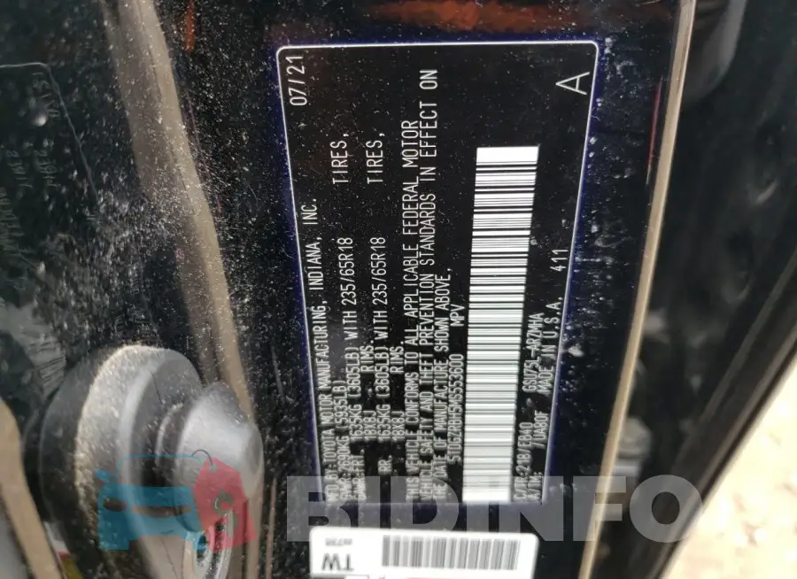 5TDGZRBH5MS553600 Photo# 13