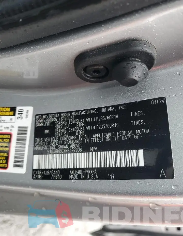 5TDJRKECXRS192806 Photo# 14