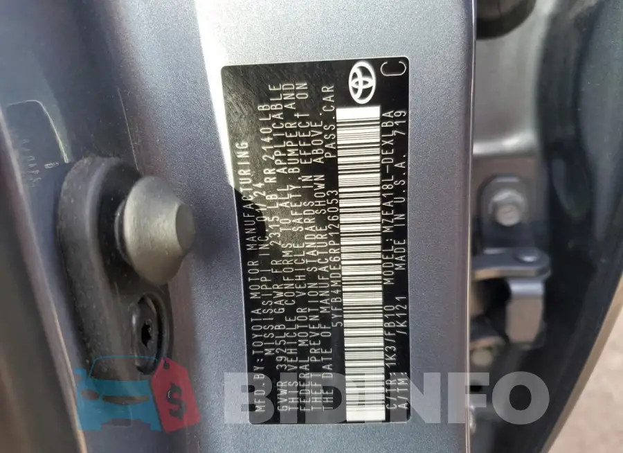 5YFB4MDE6RP126053 Photo# 12