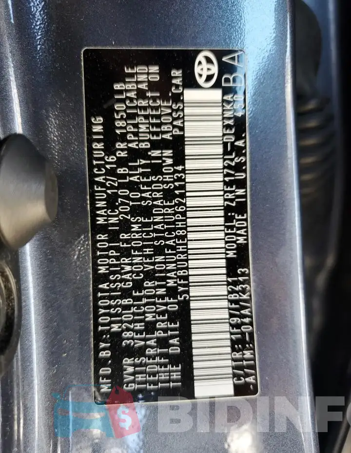 5YFBURHE8HP621134 Photo# 12