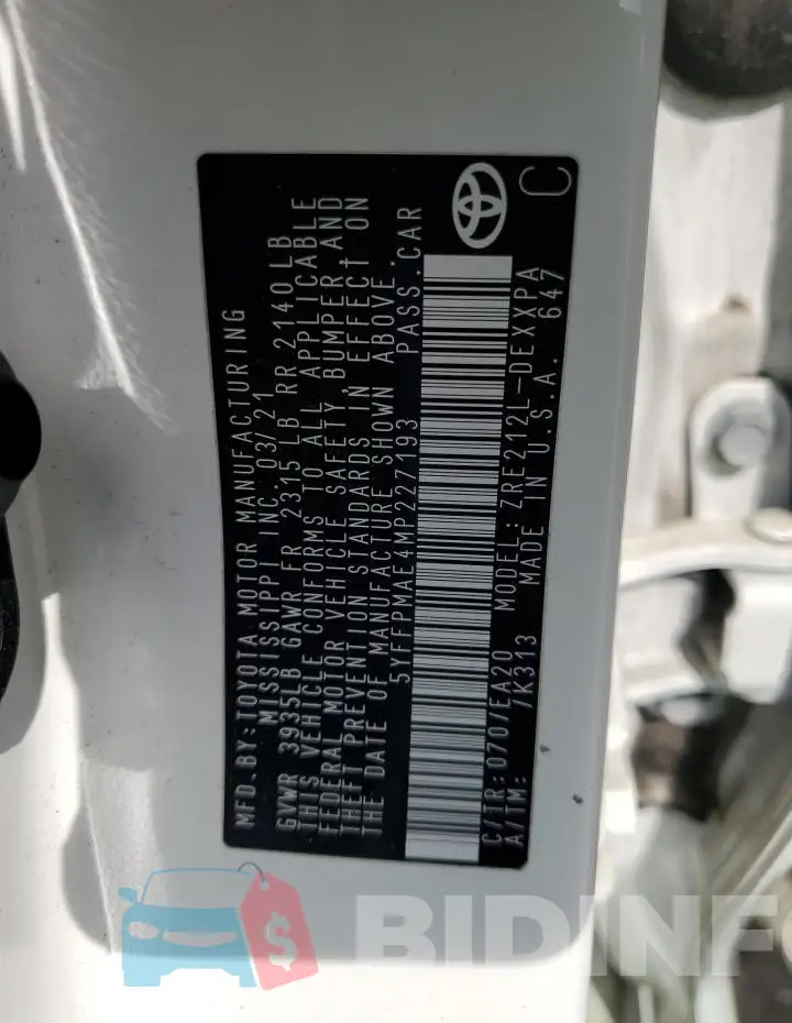 5YFFPMAE4MP227193 Photo# 12