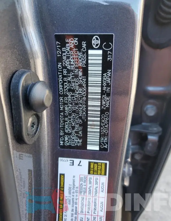JTDKARFP4H3064941 Photo# 13