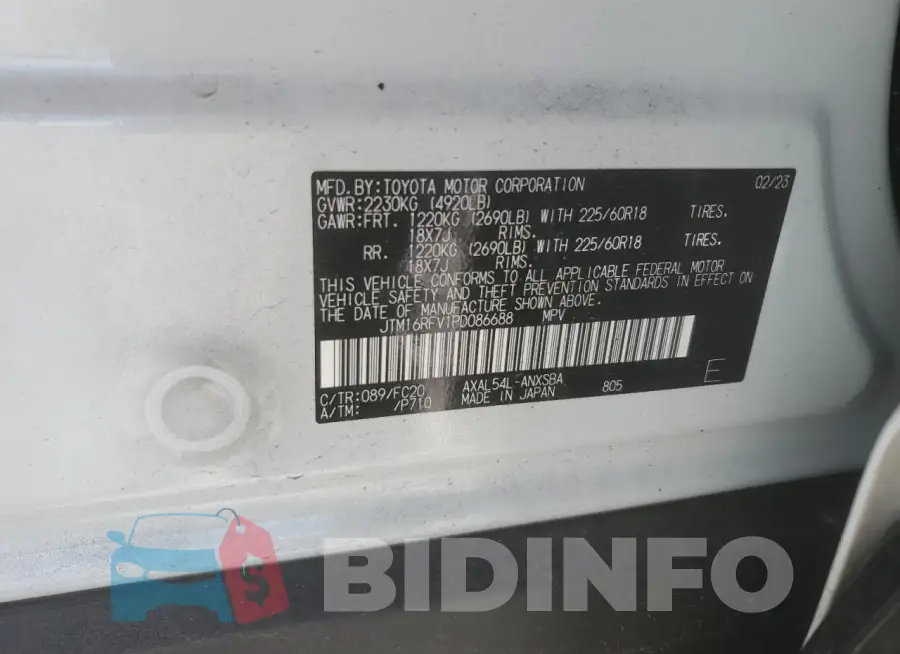 JTM16RFV1PD086688 Photo# 13