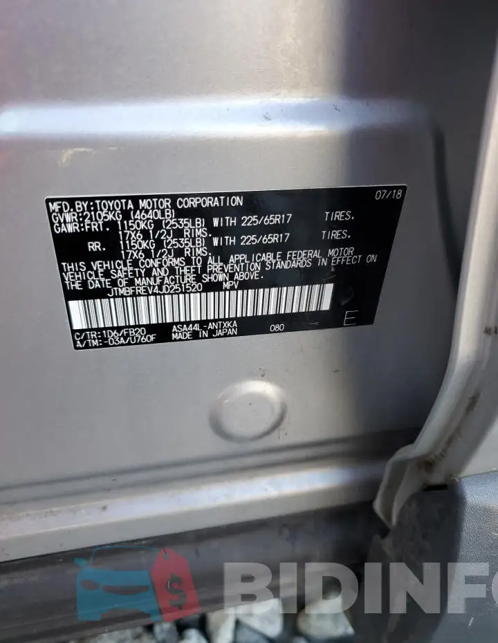 JTMBFREV4JD251520 Photo# 12