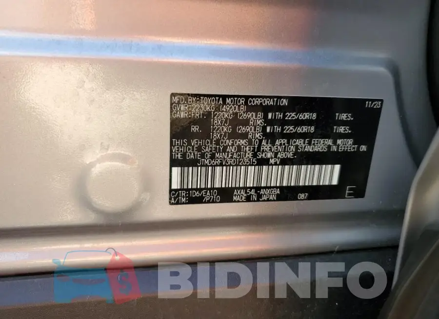 JTMD6RFV3RD123515 Photo# 13