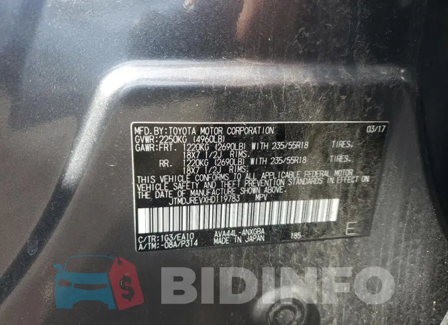 JTMDJREVXHD119783 Photo# 12
