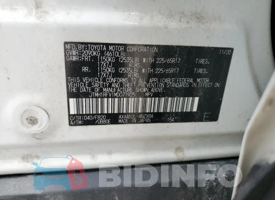 JTMH1RFV1MD071925 Photo# 13