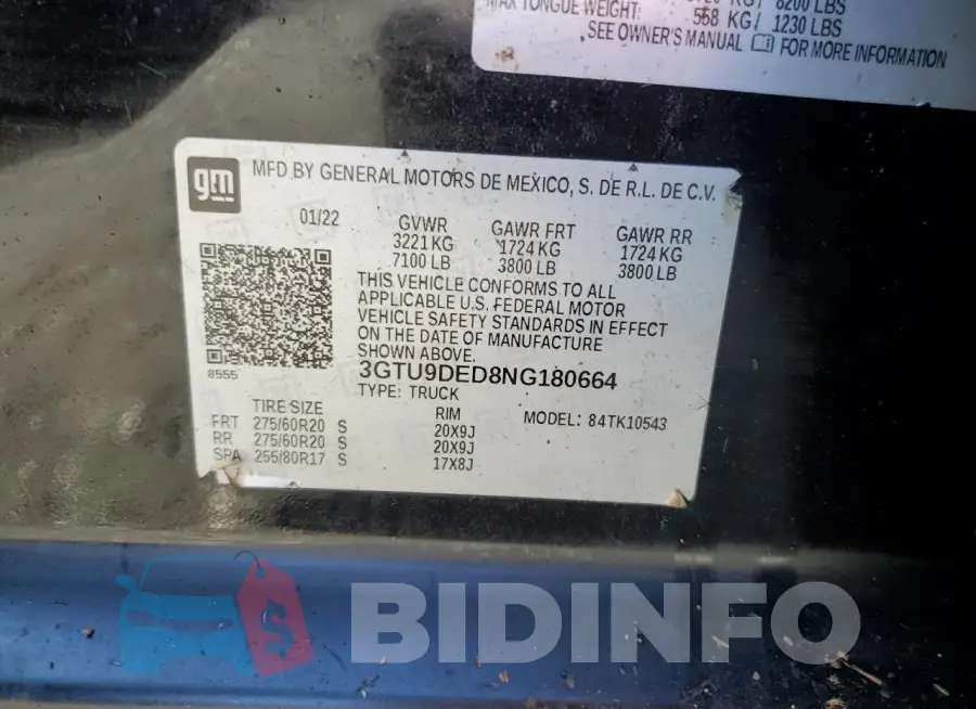 3GTU9DED8NG180664 Photo# 13