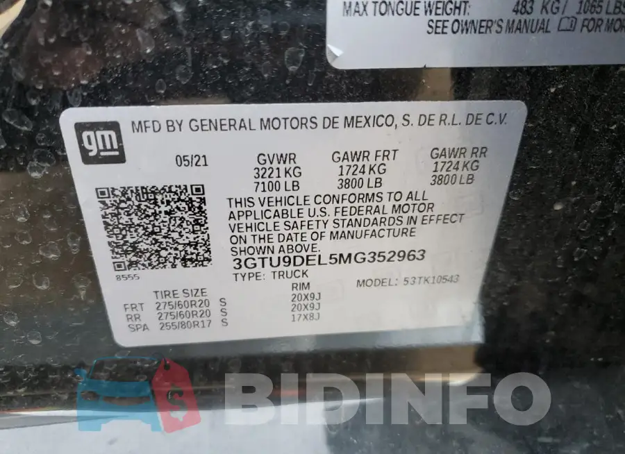 3GTU9DEL5MG352963 Photo# 12