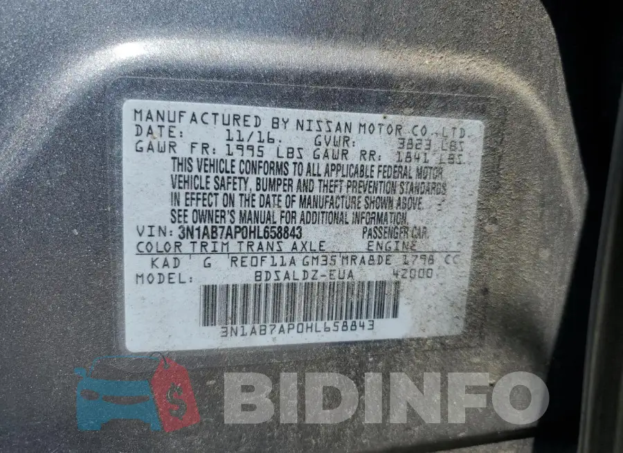 3N1AB7AP0HL658843 Photo# 13