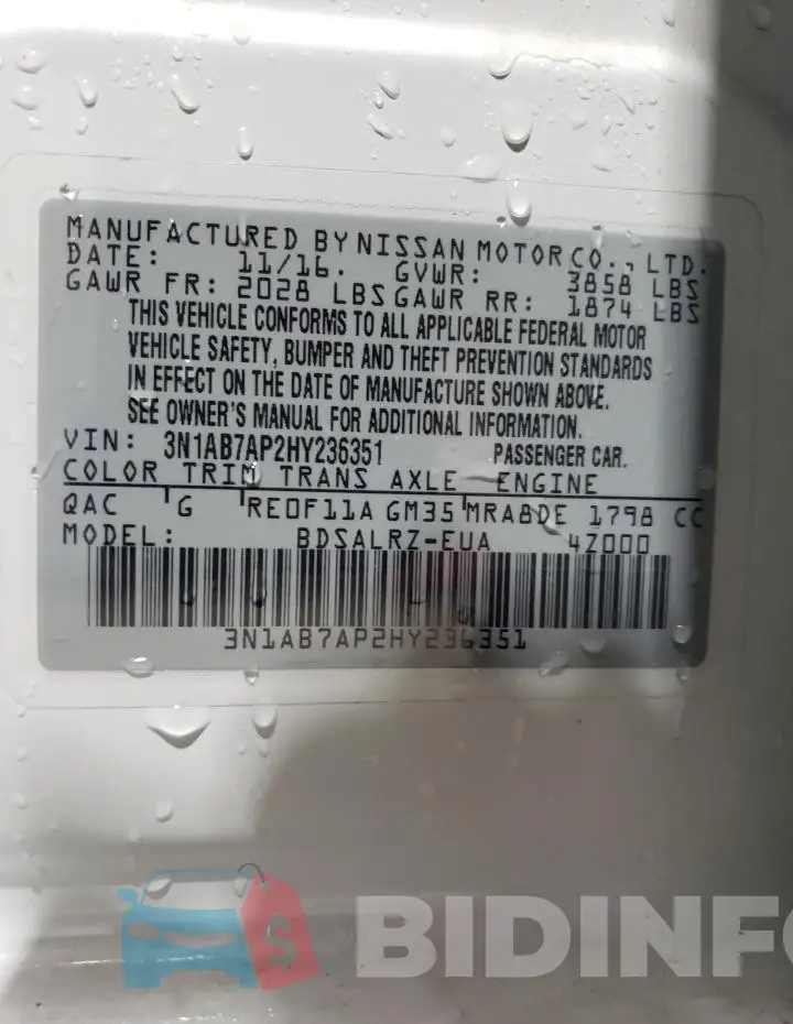 3N1AB7AP2HY236351 Photo# 12