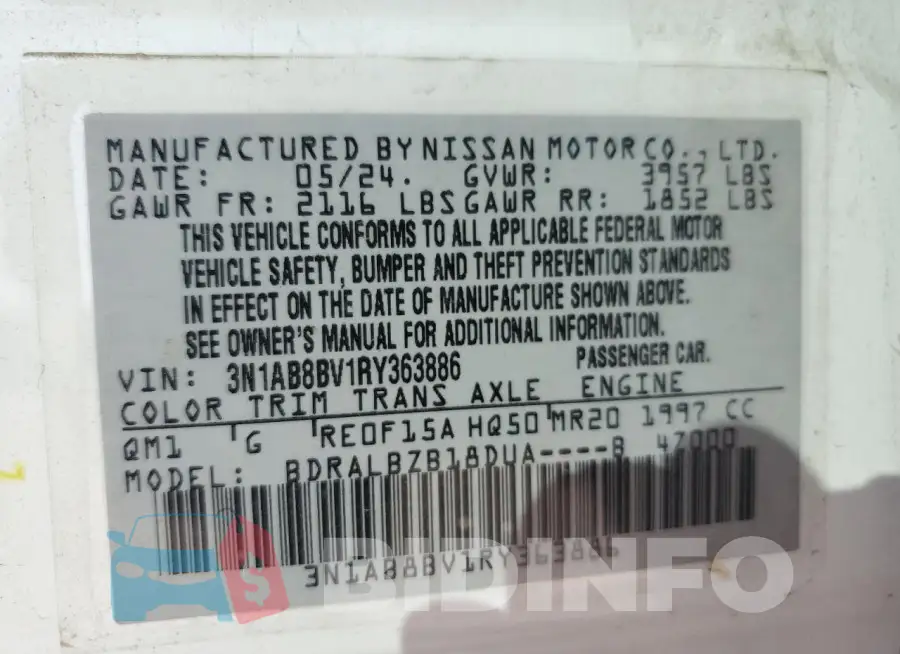 3N1AB8BV1RY363886 Photo# 12