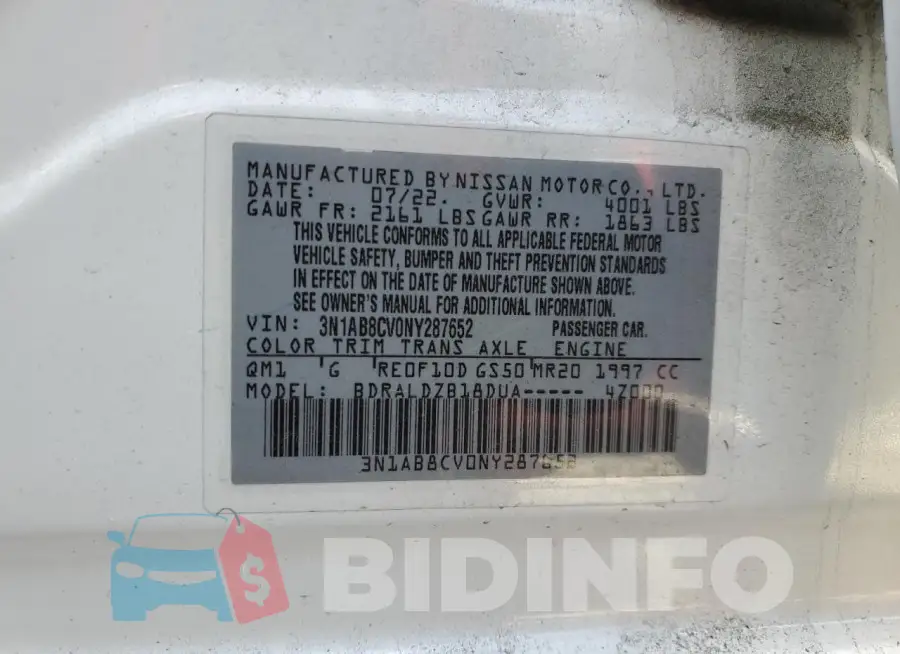 3N1AB8CV0NY287652 Photo# 12