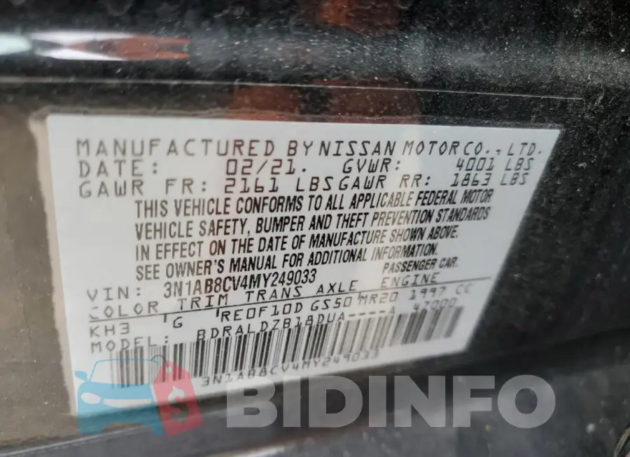 3N1AB8CV4MY249033 Photo# 13