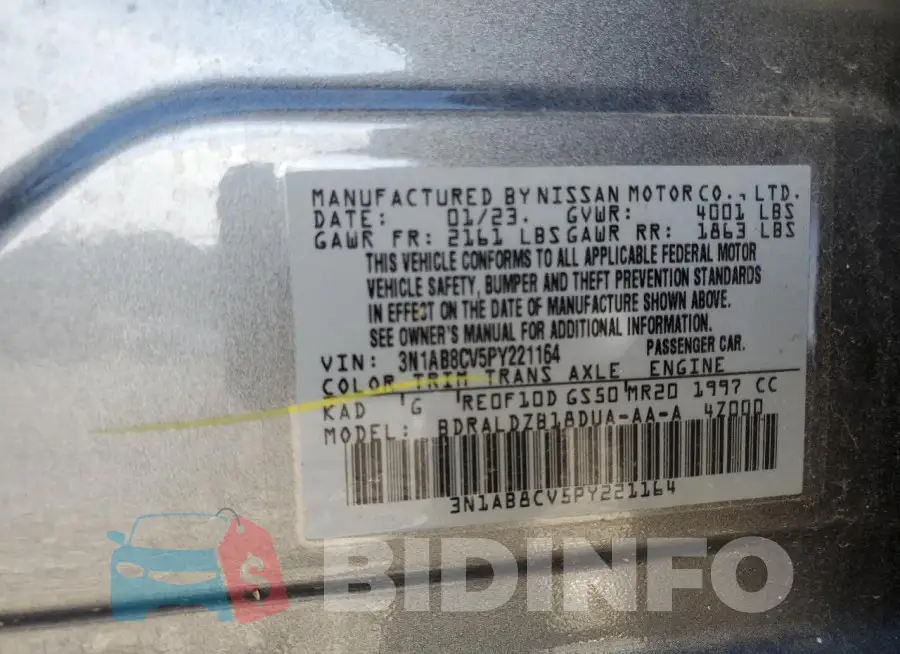3N1AB8CV5PY221164 Photo# 12