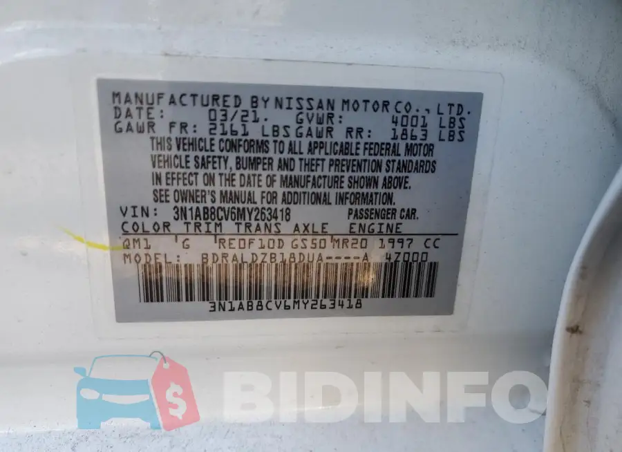 3N1AB8CV6MY263418 Photo# 12