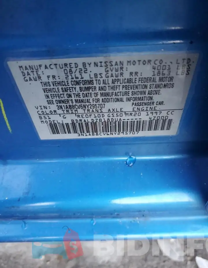 3N1AB8CV6NY295707 Photo# 12