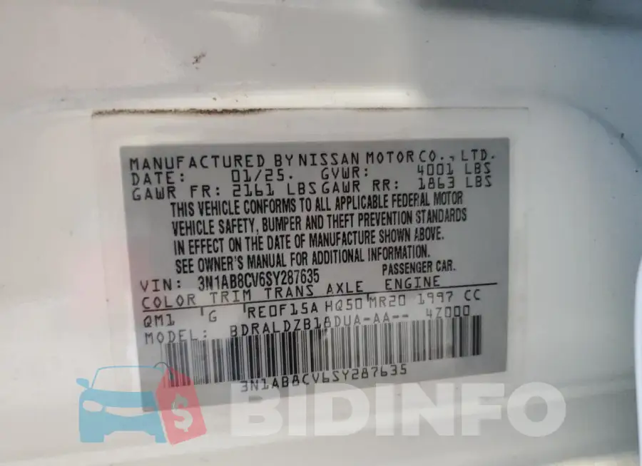 3N1AB8CV6SY287635 Photo# 12